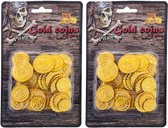 Piraten schatkist speelgoed munten - goud - 100x stuks - kunststof