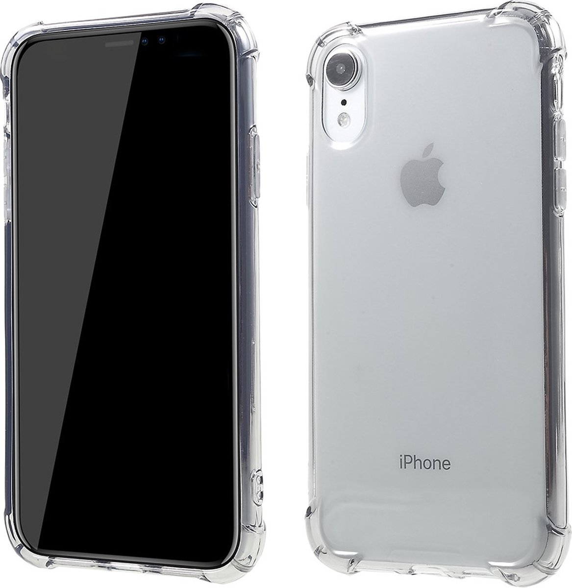 Peachy Transparante Shockproof Case TPU geschikt voor iPhone XR - Transparant Grijs