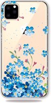 Peachy Schattig Flexibel Blauwe Bloemetjes Hoesje iPhone 11 Pro Max TPU case - Doorzichtig
