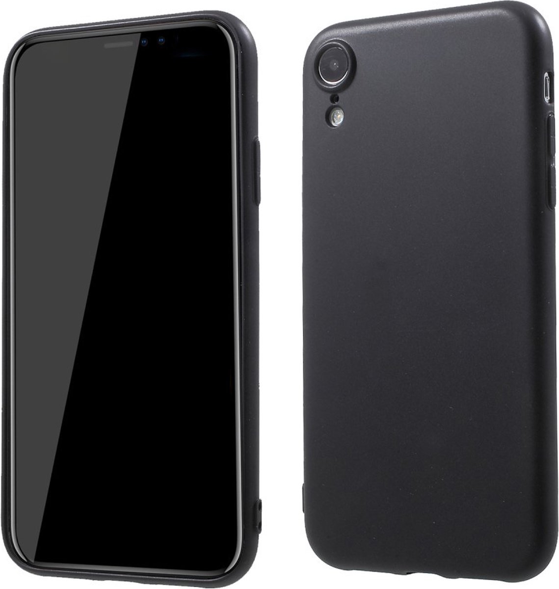 Peachy Matte Flexibele TPU Case geschikt voor iPhone XR - Zwart