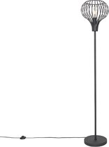 QAZQA saffira - Moderne Vloerlamp | Staande Lamp - 1 lichts - H 1500 mm - Zwart - Woonkamer | Slaapkamer