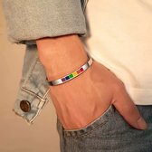 GoedeDoelen.Shop | Cuff Armband Rainbow | Vriendschapsarmband | Pride armband | Rainbow Armband | Cuff | Love Is Love | Statement | LGBTQ Sieraad | Wellness-House