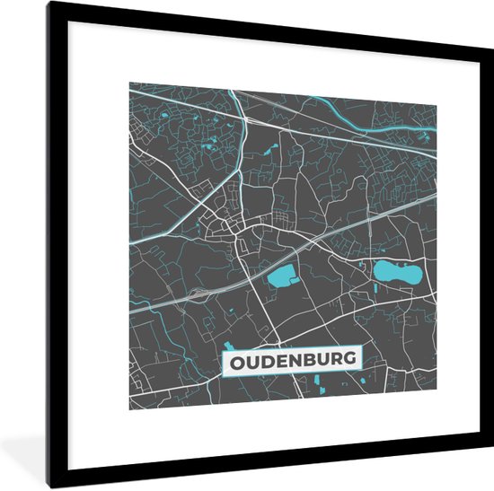 Fotolijst incl. Poster - België – Oudenburg – Stadskaart – Kaart ...