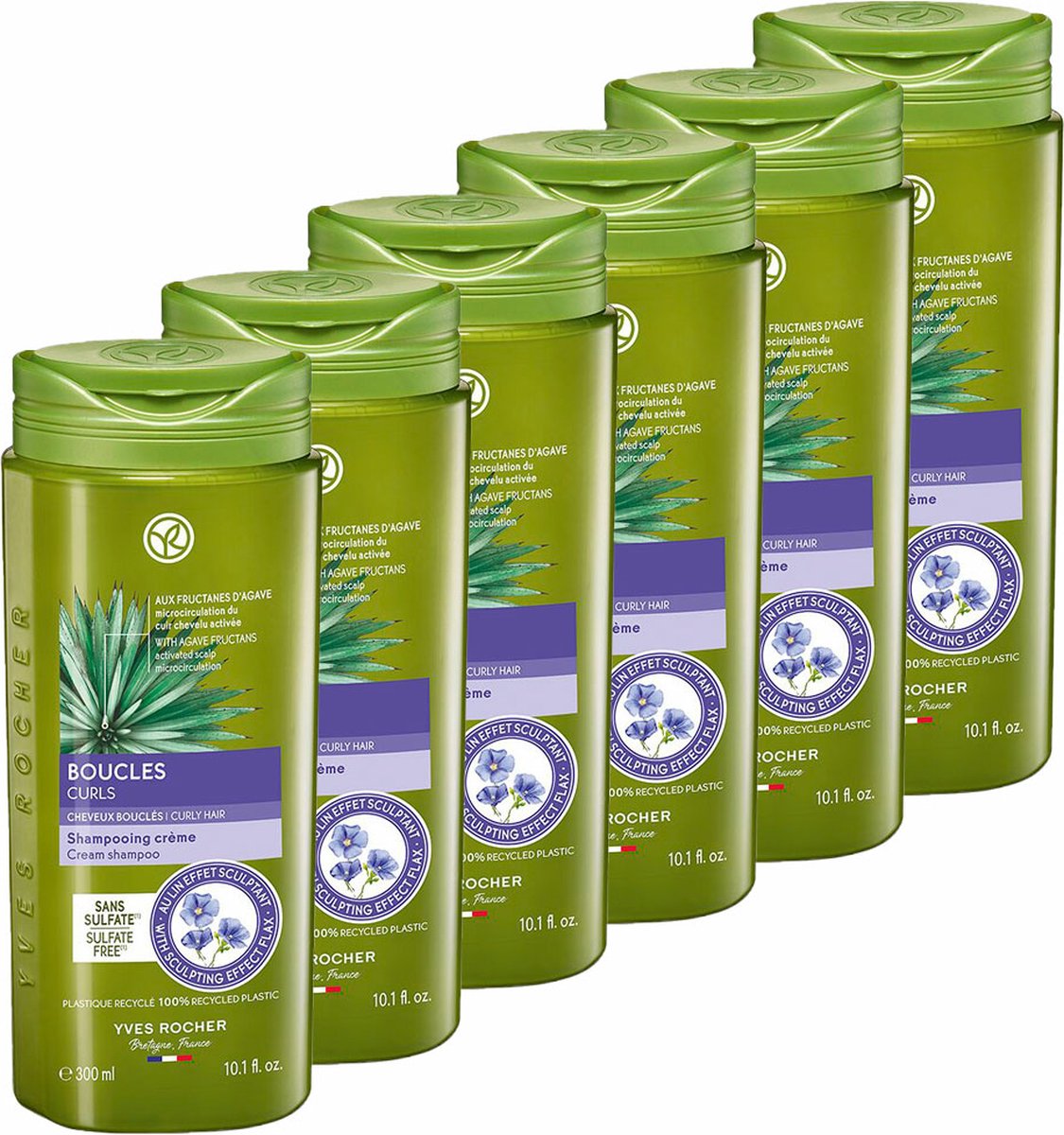 Yves Rocher - PLANTAARDIGE HAARVERZORGING Krullend Haar - Shampoo - Voordeelverpakking 6 x 300 ml