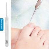 BeautyTools Pedicure Holle Beitel - Verwijderen van Eeltpitten/Likdoorns en Reinigen van Nagelwallen - Enkelzijdig (15 cm) - Brede Gleuf (2 mm) - (NC-2076)