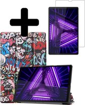 Lenovo Tab M10 FHD Plus Hoes Luxe Hoesje Book Case Cover Met Screenprotector - Graffity