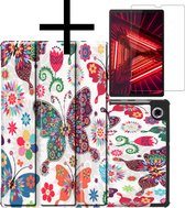 Lenovo Tab M10 FHD Plus Hoesje Case Hard Cover Hoes Book Case + Screenprotector - Vlinder