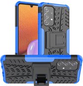 Rugged Kickstand Back Cover - Samsung Galaxy A33 Hoesje - Blauw