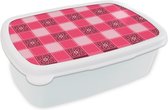 Lunch box Wit - Lunch box - Boîte à pain - Rose - Motifs - Fleurs - 18x12x6 cm - Adultes