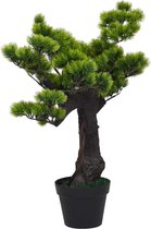 Kunstplant met pot pinus bonsai 70 cm groen