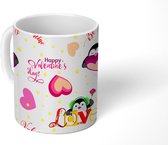 Mok - Koffiemok - Pinguïn - Valentijn cadeautje vrouw - Design - Mokken - 350 ML - Beker - Koffiemokken - Theemok