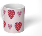 Mok - Koffiemok - Retro - Valentijn - Patronen - Mokken - 350 ML - Beker - Koffiemokken - Theemok