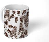 Mok - Koffiemok - Bladeren - Bloemen - Vintage - Design - Mokken - 350 ML - Beker - Koffiemokken - Theemok