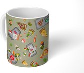 Mok - Koffiemok - Patroon - Sushi - Telefoon - Mokken - 350 ML - Beker - Koffiemokken - Theemok