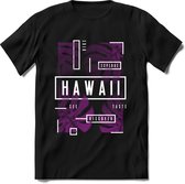 Feuilles d'Hawaï | TSK Studio Vêtements d'été T-shirt | Violet | Messieurs / Dames | Chemise de plage Perfect cadeau d'anniversaire taille L