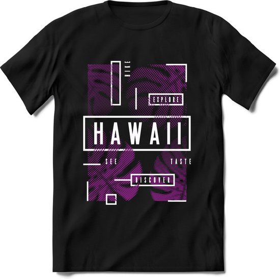 Hawaii Leafs | TSK Studio Zomer Kleding  T-Shirt | Paars | Heren / Dames | Perfect Strand Shirt Verjaardag Cadeau Maat L