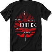Exotic Leaf | TSK Studio Zomer Kleding  T-Shirt | Rood | Heren / Dames | Perfect Strand Shirt Verjaardag Cadeau Maat 3XL