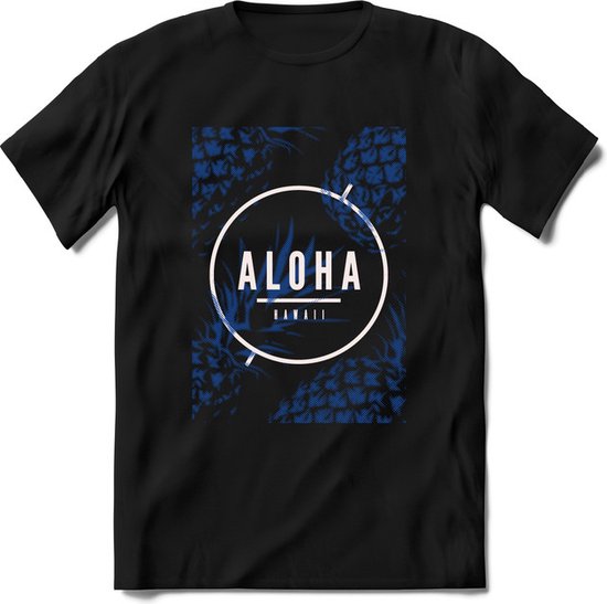 Aloha Hawaii | TSK Studio Zomer Kleding  T-Shirt | Donkerblauw | Heren / Dames | Perfect Strand Shirt Verjaardag Cadeau Maat S
