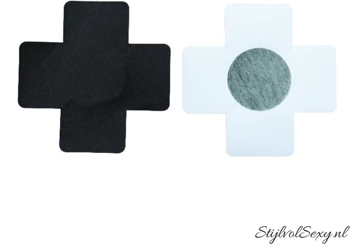 Goedkoopste Zwarte kruis tepel stickers 1 paar (2 st.) - erotische tepelstickers