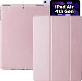 iPad Air 2020 Hoes - iPad Air 4 Cover met Apple Pencil Vakje - Roze Goud Hoesje iPad Air 10.9 inch (4e generatie) Smart Folio Case