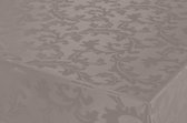 Tafelzeil/tafelkleed Damast taupe barok krullen print 140 x 300 cm - Tuintafelkleed