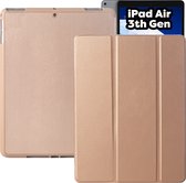 iPad Air 3 (2019) 10.5 Hoes - iPad Air 2019 (3e generatie) Case - Goud - Smart Folio iPad Air Cover met Apple Pencil Opbergvak - Hoesje voor Apple iPad Air 3e Generatie (2019) 10.5