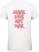 T-shirt wit XL - Make love not war - soBAD.