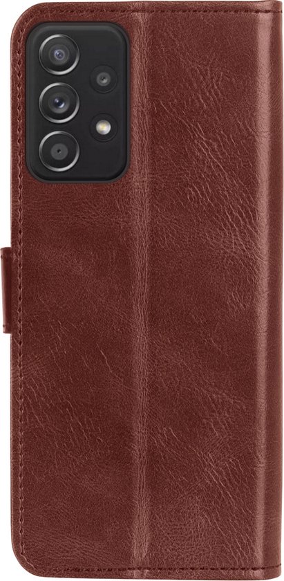 Samsung Galaxy A33 Case Bookcase 2x Screen Protector - Samsung Galaxy A33 Case Cover Cover - Samsung Galaxy A33 Screen Protector 2x - Marron