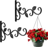 Muurhaak Zwart voor Plantenhanger - Set van 2 Bloempothouder Wanddecoratie