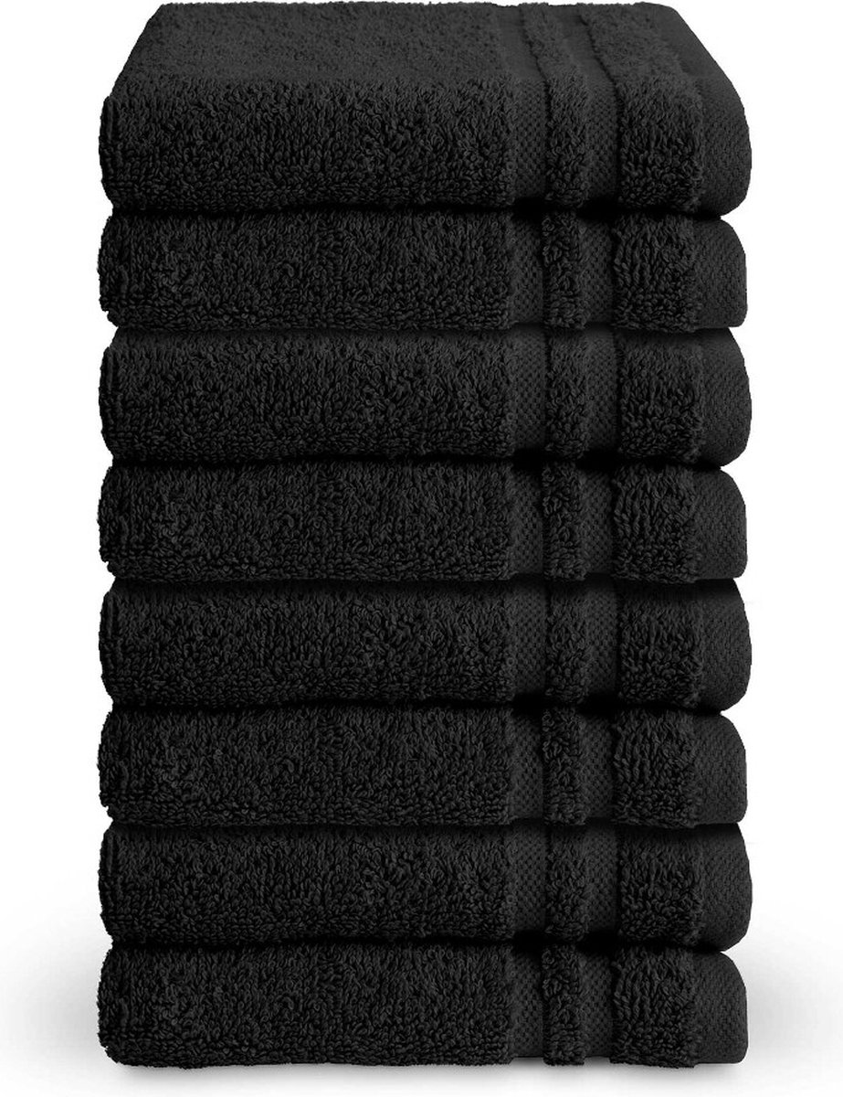 Byrklund gastendoekjes 30x50 - set van 8 - Hotelkwaliteit - Zwart