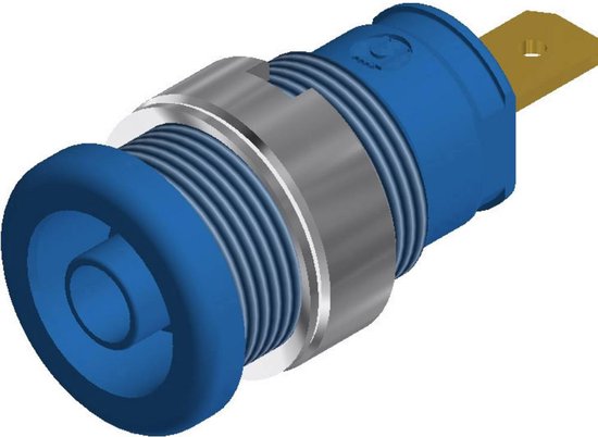 SKS Hirschmann SEB 2610 F4,8 Veiligheids-labconnector, female Bus, inbouw verticaal Stift-Ø: 4 mm Blauw 1 stuk(s)