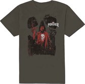 Marvel The Punisher - Red Outline Heren T-shirt - L - Grijs