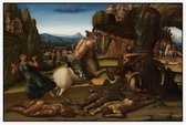 Sint Joris en de draak, Luca Signorelli - Foto op Akoestisch paneel - 90 x 60 cm