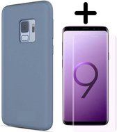 Foonig Silicone Hoesje Blauw + Screenprotector - Geschikt Voor Samsung Galaxy S9