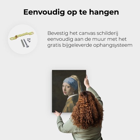 Artaza Canvas Painting Girl with a Pearl Earring - Johannes Vermeer - 40x50 - Art - Impression sur toile