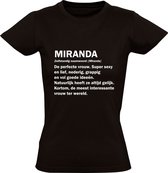Miranda Dames T-shirt | jarig | verjaardagkado | verjaardag kado | grappig | Verjaardagshirt | Naam | Cadeau | Zwart