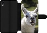 Bookcase Geschikt voor iPhone XR telefoonhoesje - Lama - Grappig - Kinderen - Jongens - Meisjes - Kids - Met vakjes - Wallet case met magneetsluiting