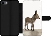 Bookcase Geschikt voor iPhone 7 telefoonhoesje - Ezel - Dieren - Kinderen - Lief - Schattig - Meisjes - Jongens - Met vakjes - Wallet case met magneetsluiting