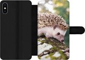 Bookcase Geschikt voor iPhone XS Max telefoonhoesje - Baby - Egel - Boom - Met vakjes - Wallet case met magneetsluiting