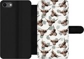 Étui pour téléphone iPhone 7 Bookcase - Vache - Highlander écossais - Animaux - Avec compartiments - Étui portefeuille avec fermeture magnétique