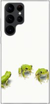 Geschikt voor Samsung Galaxy S22 Ultra hoesje - Kikker - Dieren - Groen - Siliconen Telefoonhoesje