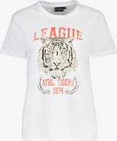 TwoDay dames T-shirt met tijgerkop - Wit - Maat XL