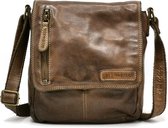 HillBurry Crossbodytas met Omslag Taupe (kleiner formaat) - 6212/w-3069S - Soepel en Sterk Kwaliteitsleer - (bxhxd) 20cm x 22cm x 5cm