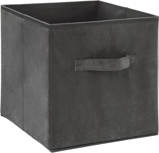 Set de 3x panier de rangement / panier d'armoire 29 litres polyester gris foncé 31 x 31 x 31 cm - Boîtes de Boîtes de rangement - Paniers compartiments