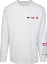 Urban Classics Longsleeve shirt -XS- Cash Only Wit