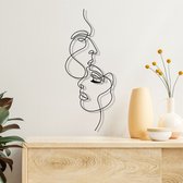 Wanddecoratie | Man and Woman   | Metal - Wall Art | Muurdecoratie | Woonkamer |Zwart| 25x60cm