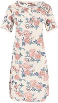 Dames nachthemd korte mouw kleurrijke bloemenprint XL 42-44 lichtroze/roze