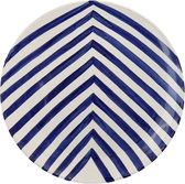 Casa Cubista  - Serveerplateau met chevronpatroon blauw 40cm - Schalen