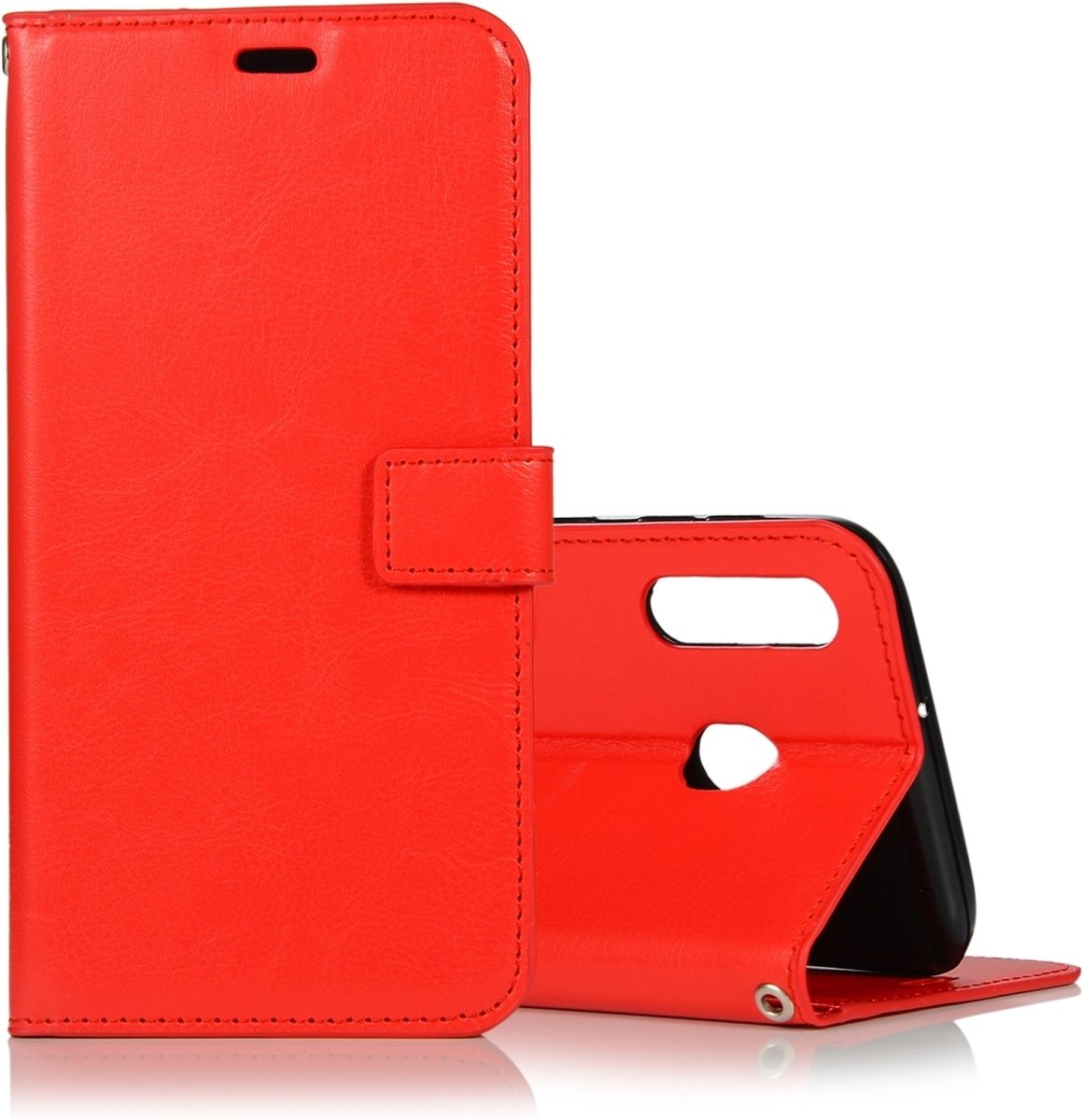 Mobigear Telefoonhoesje geschikt voor Samsung Galaxy A40 Hoesje | Mobigear Wallet Bookcase Portemonnee | Pasjeshouder voor 3 Pasjes | Telefoonhoesje voor Pinpas / OV Kaart / Rijbewijs - Groen