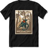 Mountainbike Trails | TSK Studio Mountainbike kleding Sport T-Shirt | Bruin | Heren / Dames | Perfect MTB Verjaardag Cadeau Shirt Maat XL